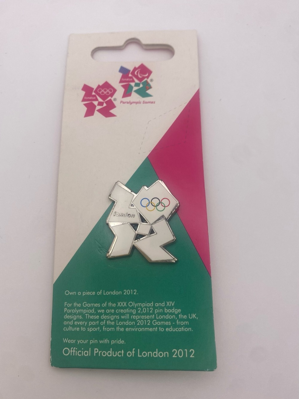 Official London 2012 Olympic Games Logo Pin Badge (White Enamel)